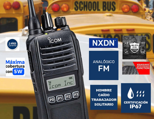 ICOM IC-F2100DS UHF2 450-512MHz 16CH Digital y Analogico 4W Radio portatil digital NDXD y analogico con pantalla y teclado simple Man down Lone Worker IP67 Precio +iva