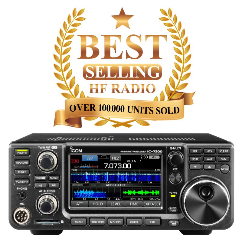 ICOM IC-7300 Transceptor HF/50MHz El innovador transceptor de alta frecuencia con osciloscopio de espectro en tiempo real de alto rendimiento Precio +IVA
