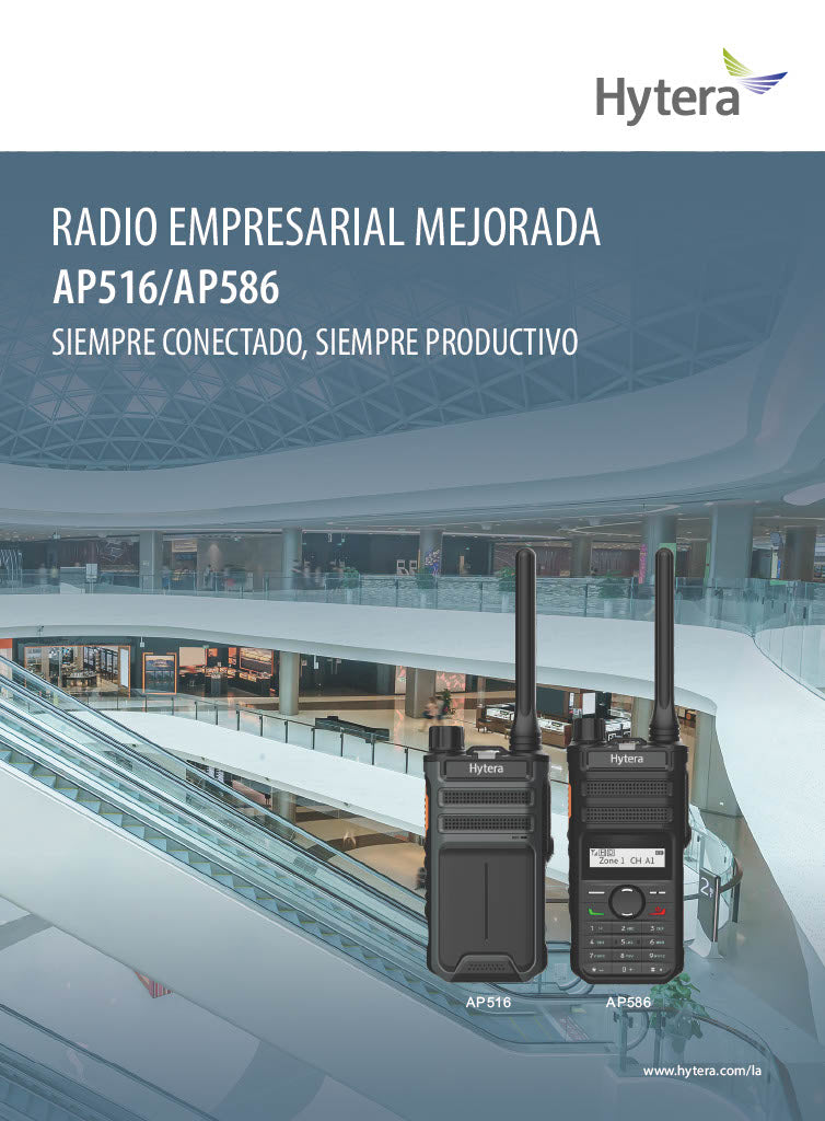 Hytera AP516 VHF 136-174 MHz 32CH analógico 5W Radio portátil Analogico con potente audio para negocios y seguridad "Less is More" Precio + iva