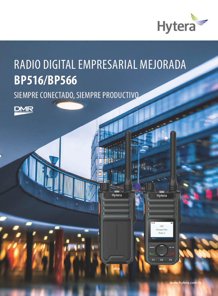 Hytera BP516 UHF1 400-470 MHz 64CH DMR Tier II 4W Radio Portátil Digital DMR Tier II y análogo sin pantalla con una cobertura genial y cancelación de ruido Precio + iva