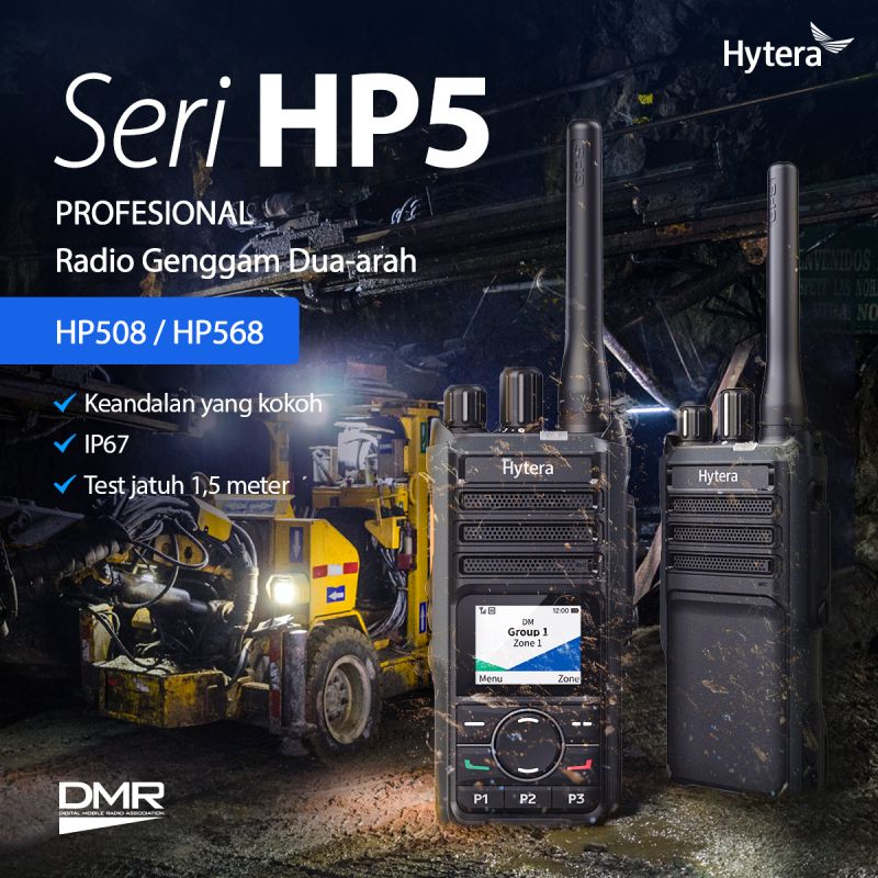 Hytera HP506 VHF 136-174 MHz 256CH Digital /Analogico 5W Radio Digital Profesional DMR Tier II /Analogico IP67, MIL-STD-810G para Industrias y Comercios sin pantalla Precio +iva