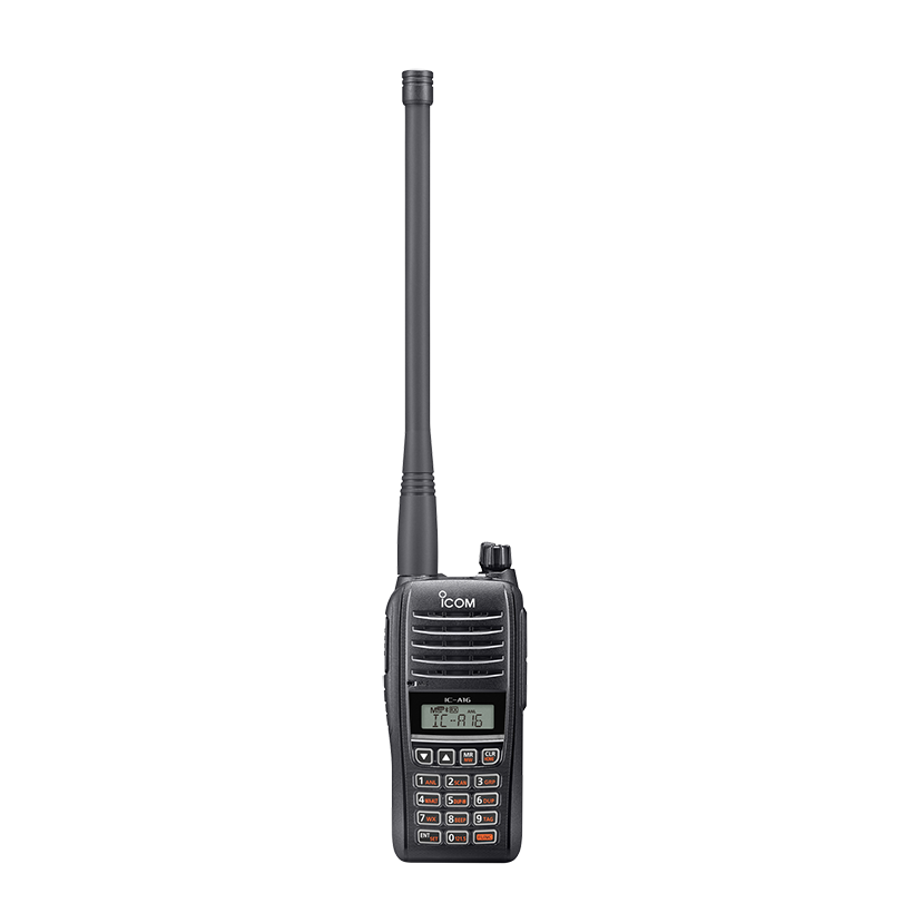 ICOM IC-A16 (Standard version, Sin Bluetooth) 200CH Memoria 6W Radio tierra-aire de 8,33/25 kHz Audio 1500 mW, IP67, MIL-STD-810-G, NOAA Alert Precio + iva