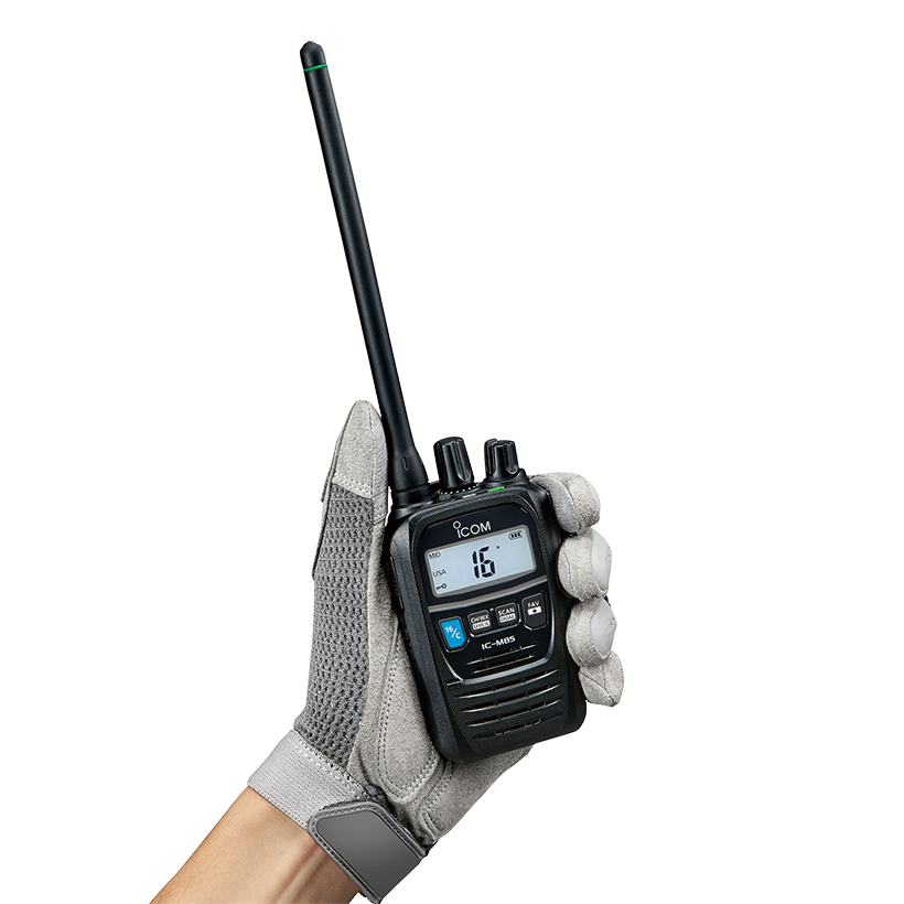 ICOM IC-M85 100CH 5W Radio portátil terrestre y marina combinada, IP67, MIL-STD-810G, MOB, MAN DOWN, LONE WORKER, AQUAQUAKE, 21 Hours (Importación 5 semanas) Precio + iva