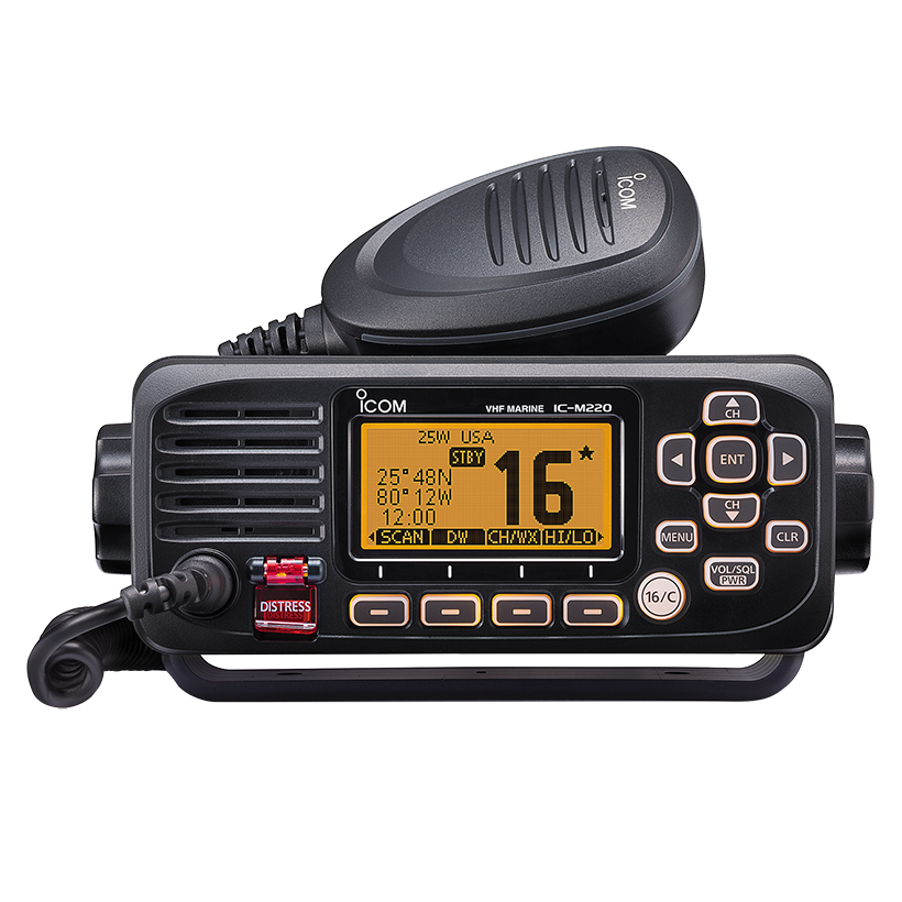 ICOM IC-M220 Tx 156,025–157,425 MHz Rx 156,050–163,275 MHz CH70 156,525 MHz 25W/1W Radio móvil marina IPX7 compacta de alta calidad y rendimiento DSC de clase D Precio +iva