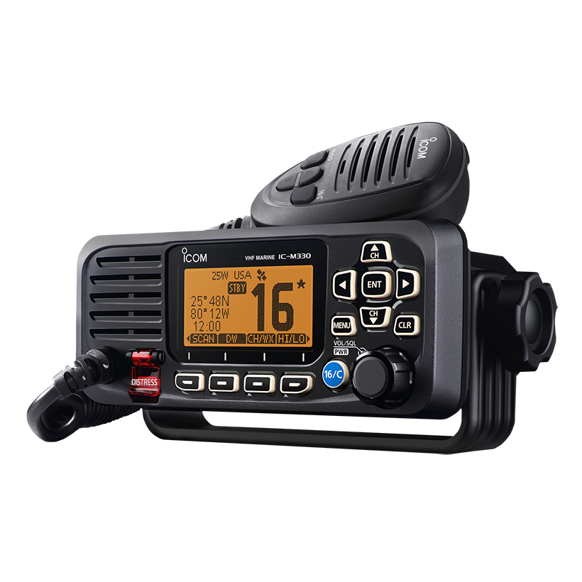 ICOM IC-M330 (Sin receptor GPS) Tx 156,025–161,600 MHz Rx 156,050–163,275 MHz CH70 156,525 MHz Radio Móvil Marina VHF ultra compacto de máximo rendimiento IPX7 Precio + iva