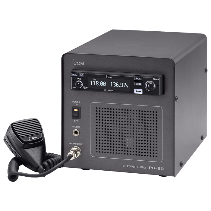 ICOM IC-A220B VHF 118.000-136.975 MHz 50CH 8W Radio móvil aéreo base con fuente de poder PS-80 Precio+iva