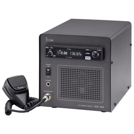 ICOM IC-A220B VHF 118.000-136.975 MHz 50CH 8W Radio móvil aéreo base con fuente de poder PS-80 Precio+iva