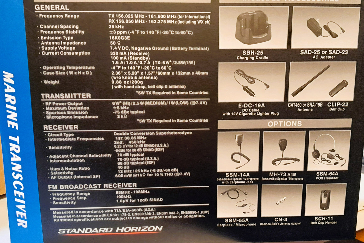 Standard Horizon HX-210 VHF 6W Radio portátil de dos vías marino flotante para negocios marinos y fluviales Precio +iva