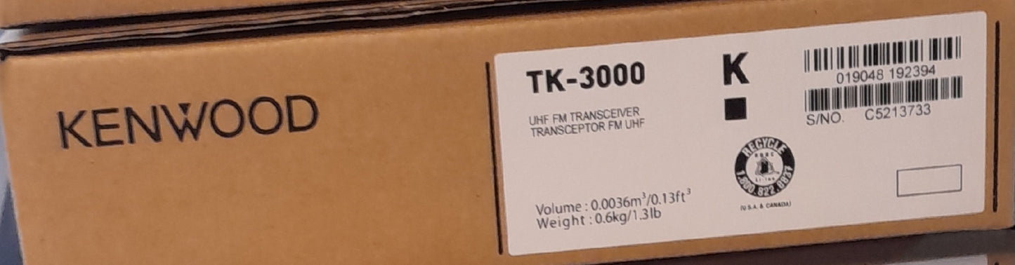 Kenwood TK-3000K UHF 440-480 Mhz 16CH Analogico 4W Radio Analogica sin pantalla ideal para seguridad de Conserjes, equipos de seguridad Precio+iva