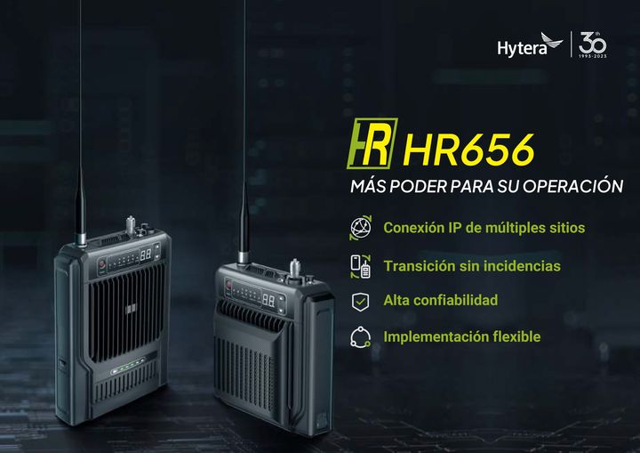 Hytera HR656 VHF 136-174MHz 1024CH Analogico y Digital 25W Repetidor digital y analogico móvil con mochila, antena, GPS, Bluetooth duplexor Precio + iva