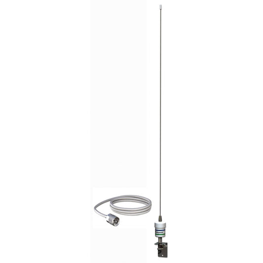 Shakespeare 5215-CX 3' altura, de 2 secciones, 3dB decibeles, Conector RG 8X, Pl-259 de 60 pies, Soporte en L incluido, 50 vatios (Incluye cable y soporte) Precio + iva