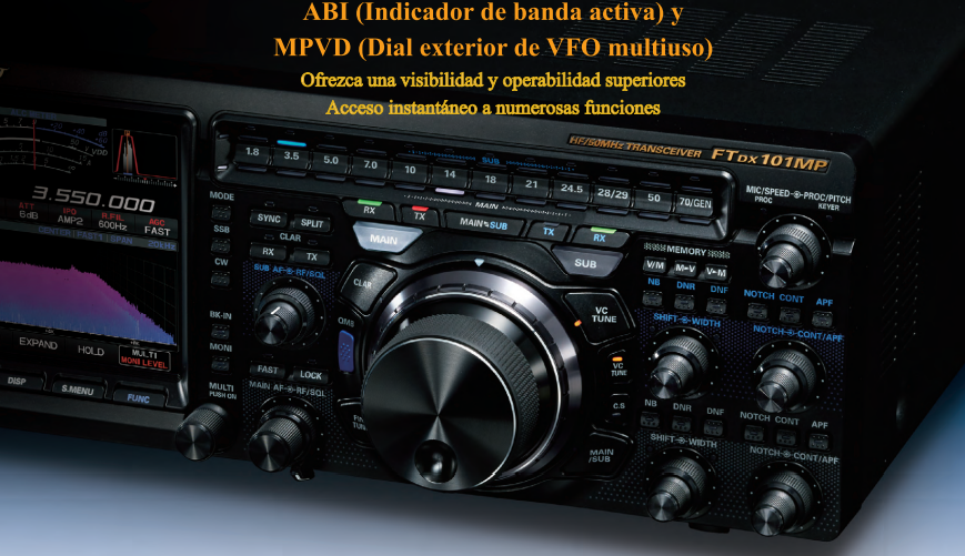 Yaesu FT-DX101D Equipo Base HF 100W 30 kHz a 75 MHz Modos de funcionamiento: CW, AM, SSB, FM, RTTY, PSK Gran pantalla en color con visualización del espectro y diagrama de cascada (A pedido) Precio +iva