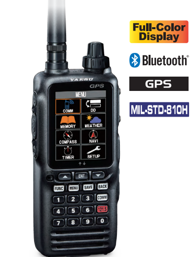 Yaesu FTA-850L 400CH 6W Radio de banda aérea IPX-5 MIL-STD-810H, receptor GPS WAAS integrado de 66 canales, pantalla de navegación ILS (localizador y senda de planeo) Bluetooth Precio +iva
