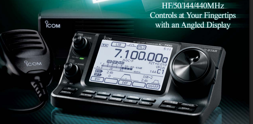 ICOM IC-7100 Radio base móvil Multimodo HF/VHF/UHF Pantalla táctil intuitiva, respuesta rápida, radio multibanda (Importación a pedido) Precio + iva