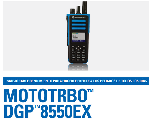 Motorola DGP8550ex MOTOTRBO™ VHF 136-174 MHZ 1000CH ATEX/INMETRO 1W Radio portátil digital y analogica intrinsecamente seguro (A pedido por importación directa) Precio + iva