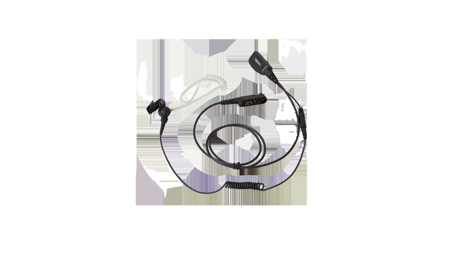 Hytera EAN22 Auricular negro con tubo acústico y PTT en línea desmontable - EOL, alternativa es ACN-02P para PD6 X1p Z1p Precio + iva