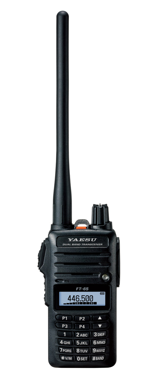 Yaesu FT-65R Doble banda VHF 136-174/UHF 400-480 Mhz 200CH 5W Radio analogico compacto y liviano IP54 MIL-810 C,D-E con batería de larga duración Precio + iva