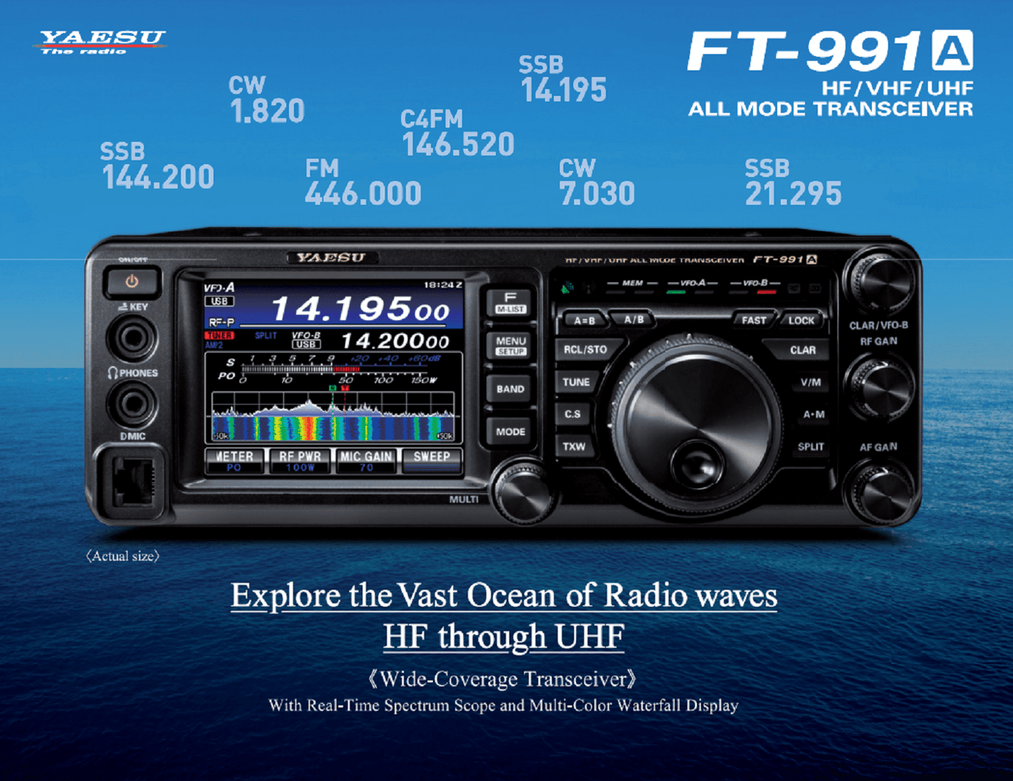 Yaesu FT-991A Radio Móvil MF/HF/VHF/UHF Multimodo y Multibanda con capacidad digital C4FM 100 vatios HF/50 mhz (50 vatios VHF/UHF) Precio +iva