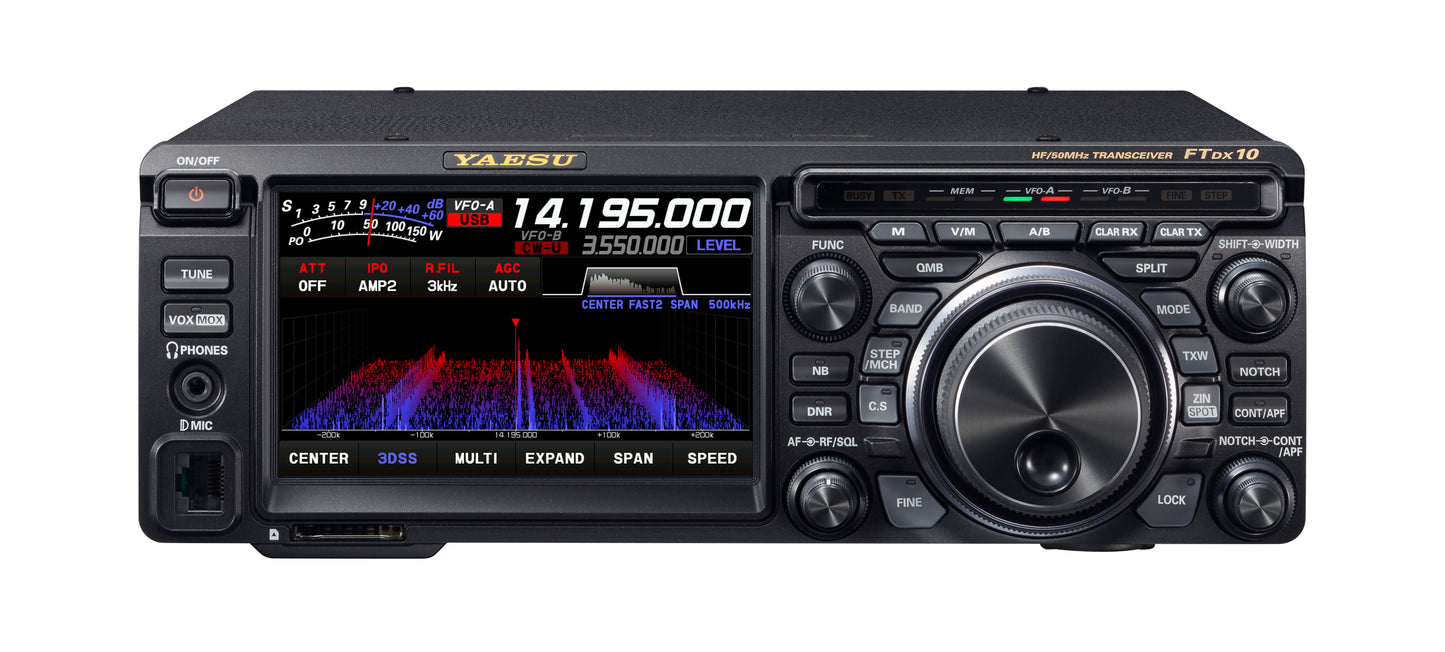 YAESU FT-DX10D Radio móvil SDR compacto HF/50MHz 100W (A pedido por importación)Precio + iva