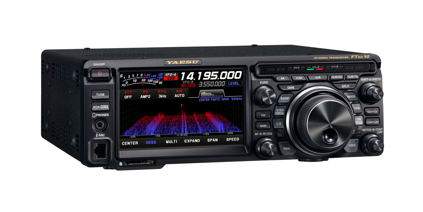 YAESU FT-DX10D Radio móvil SDR compacto HF/50MHz 100W (A pedido por importación)Precio + iva