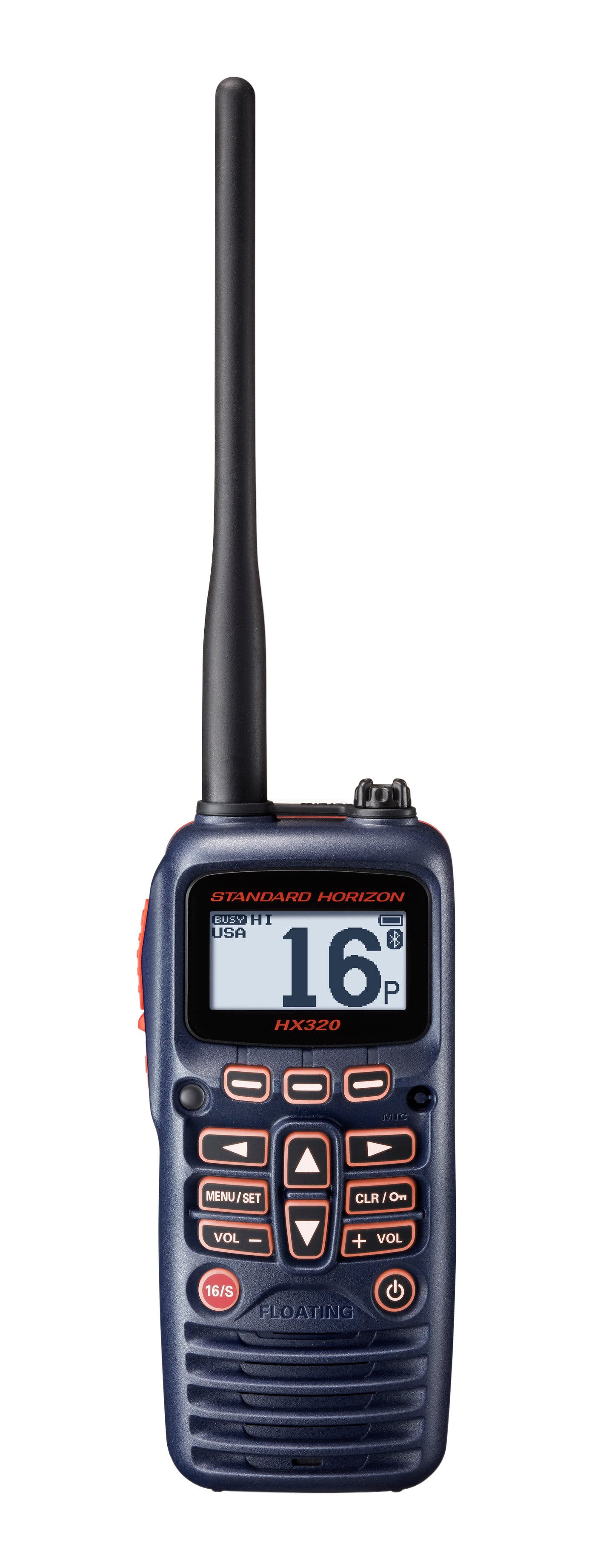 Standard Horizon HX-320 Radio portátil Marina de 6 W con Flotante, Bluetooth, Luz estroboscópica de emergencia activada por agua, Audio Claro, Fácil de Operar, Alerta NOAA Precio + iva