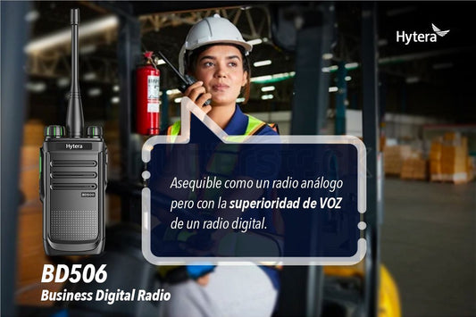 Hytera BD506 VHF 136-174 MHz 48 CH Analogico y DMR Tier II 5W Radio sin pantalla con cancelación de ruido, de gran ganancia en cobertura de distancia Precio + iva
