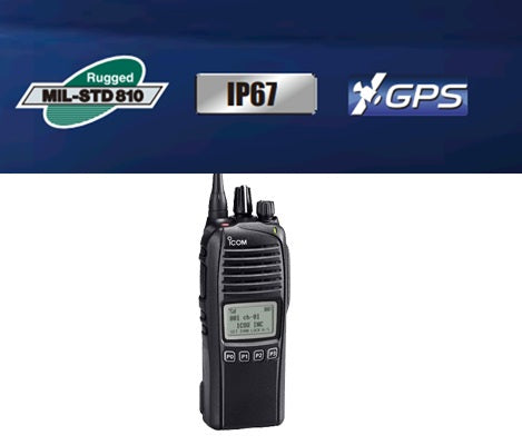 ICOM IC-F4261DS UHF 450-512MHz 512CH Analogico y Digital NXDN 5W Radio digital con GPS, IP67, con pantalla y teclado standard (A pedido 4-6 semanas) Precio + iva