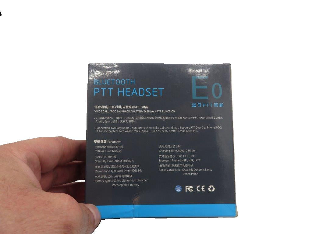 E0 Auricular Genérico Bluetooth con PTT para PoC PTT sobre celular Smartphones con cancelación de ruido