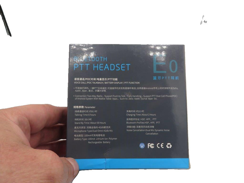 E0 Auricular Genérico Bluetooth con PTT para PoC PTT sobre celular Smartphones con cancelación de ruido