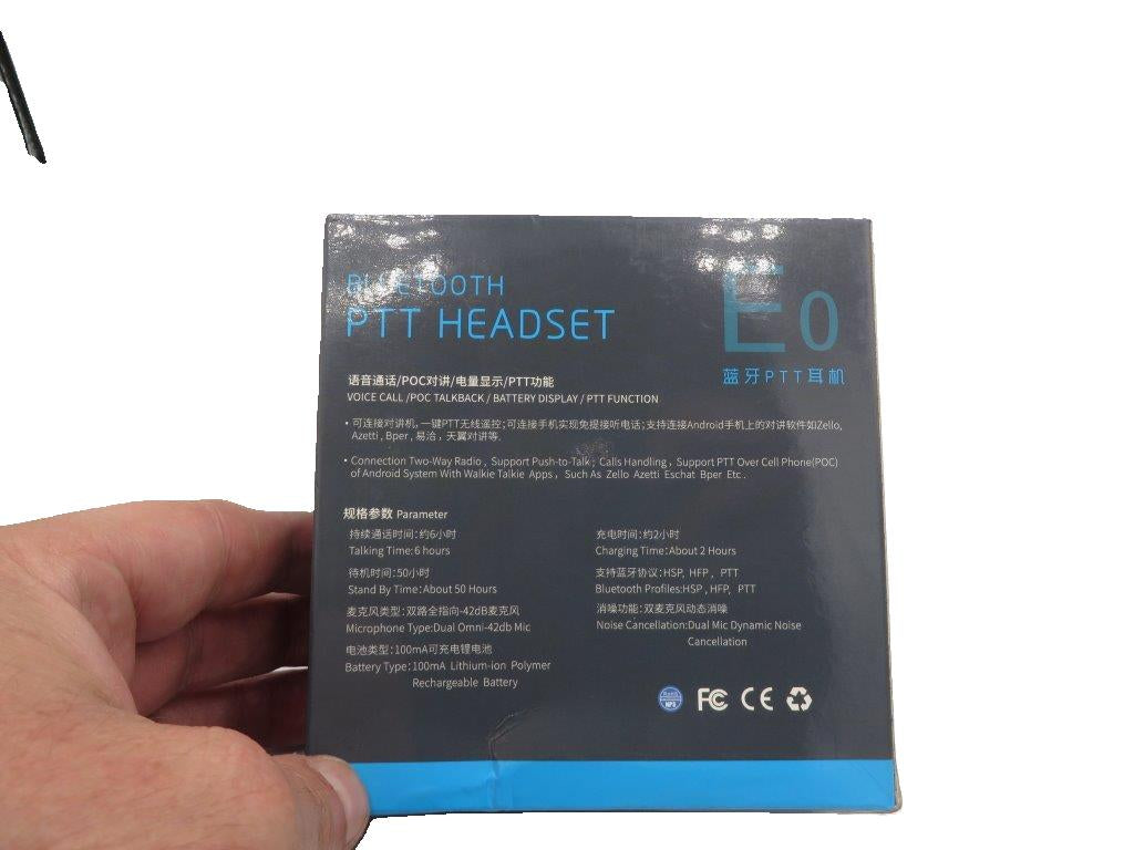 E0 Auricular Genérico Bluetooth con PTT para PoC PTT sobre celular Smartphones con cancelación de ruido