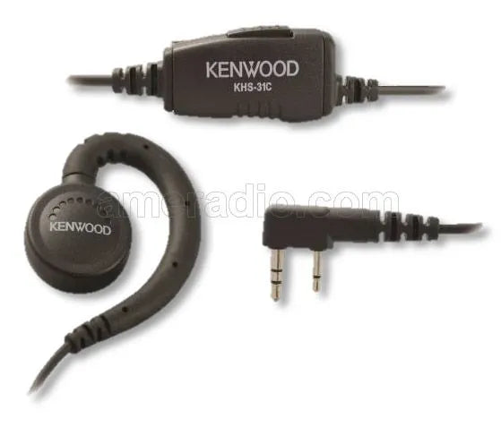 Kenwood KHS-31C Audifono original con soporte tipo «C» a la oreja función VOX, PTT y micrófono en línea Precio + iva