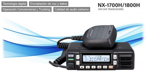 Kenwood NX-1700HNK VHF 136-174 Mhz 260CH NXDN Análogico 50W / 25W / 5W Radio móvil base digital NXDN y analógico con pantalla de 10 caracteres para logística y transporte Precio+iva