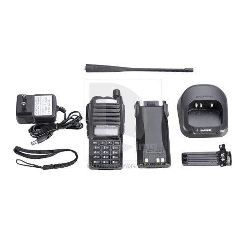 Baofeng UV-82 VHF/UHF Dualband 136-174/400-520Mhz 128CH Analogico 5W Radio analogica dual band incluye batería, clip, antena, cargador Precio + iva