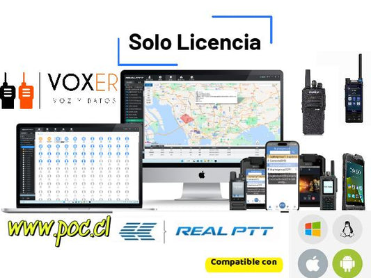 Licencias de Real PTT Mensual Mensual Voz+PTT+GPS+Mensajería