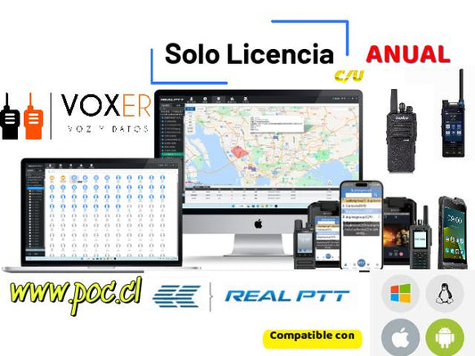 Licencias de Real PTT Anual Voz+PTT+GPS+Mensajería Precio +iva
