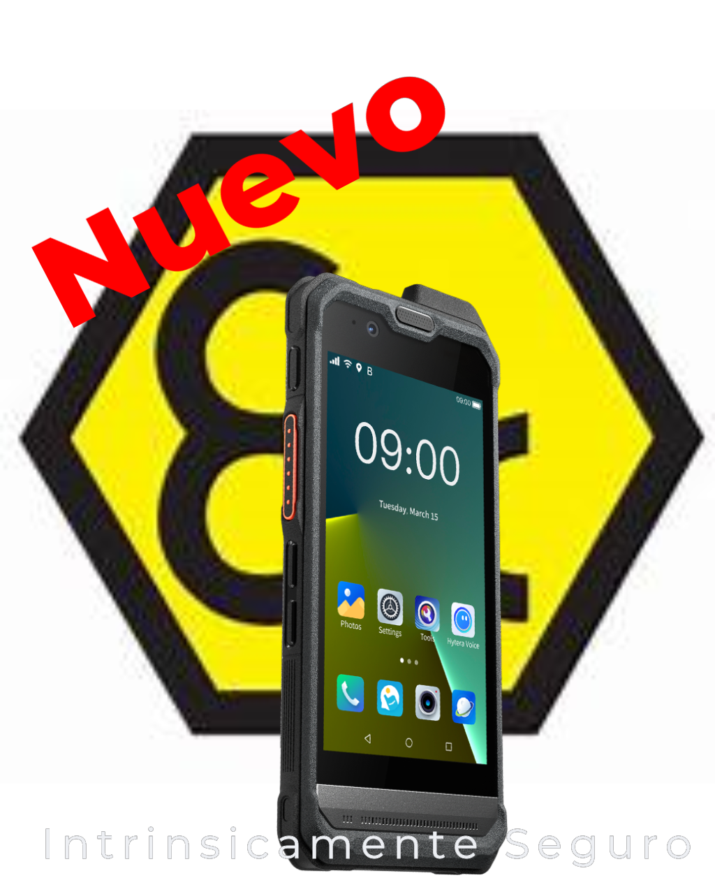 Hytera PNC460 UL913 Smartphone and PoC Radio Intrínseco Class I, II, III; Division 1; Group A–G; T4 GPS, Bluetooth, NFC, IP68 Precio +iva
