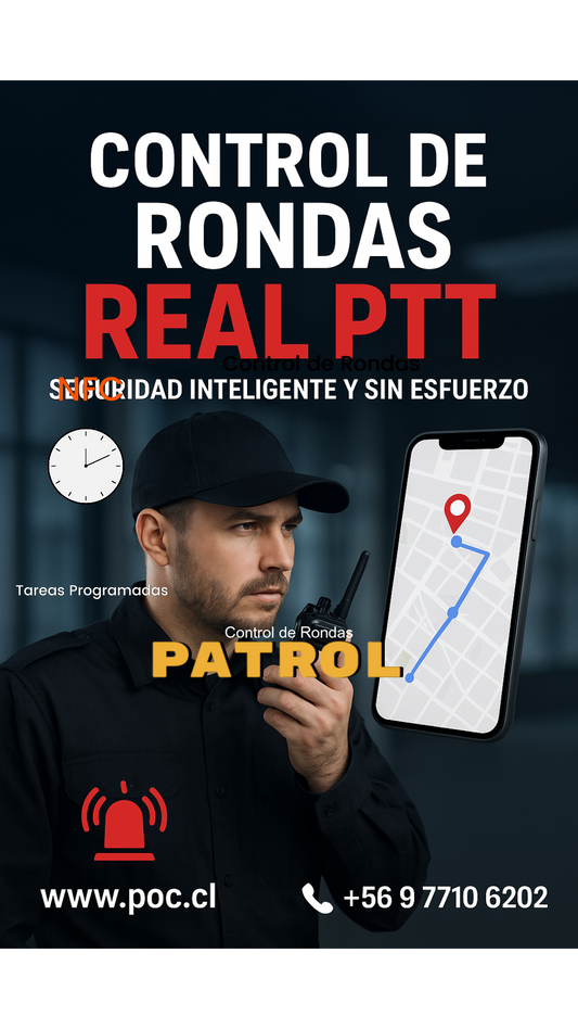 Licencia Control de Rondas Patrol con PTT/Gps  Real PTT   Mensual