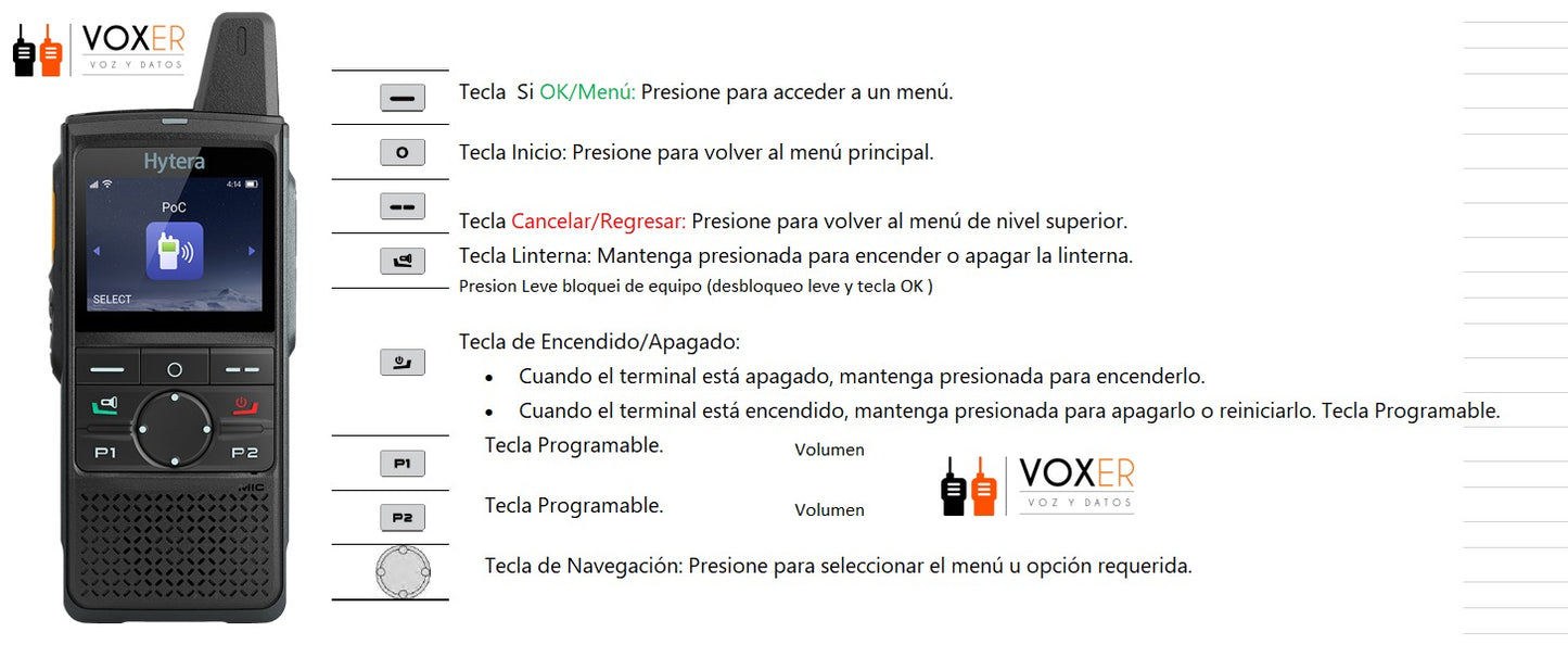 Hytera PNC370 Radio PoC PTT sobre celular amplía el rango de las llamadas al suministrar servicios PTT en redes 3G/4G/WLAN Precio + iva
