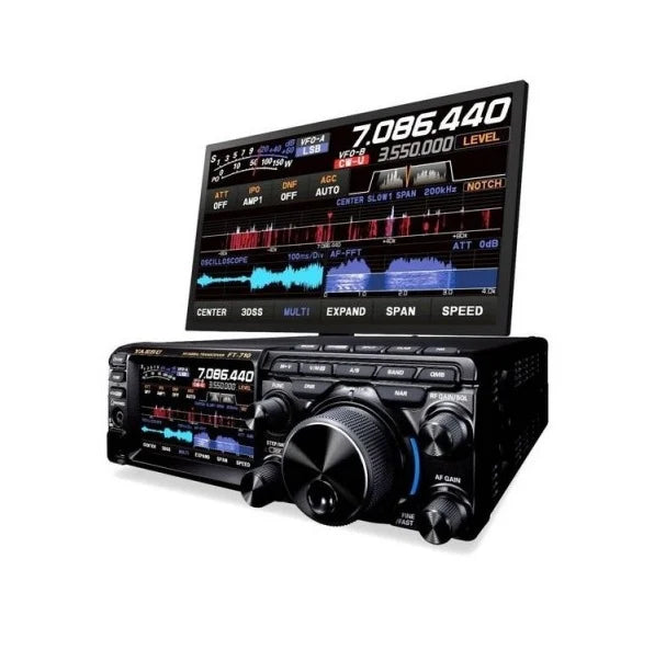Yaesu FT-710 AESS Radio Móvil/Base 100W HF/50MHz SDR con FPGA y AESS, Pantalla TFT Táctil de 4.3", DVI-D, USB, SD, incluye altavoz SP40, Sintonizador Automático Precio + iva