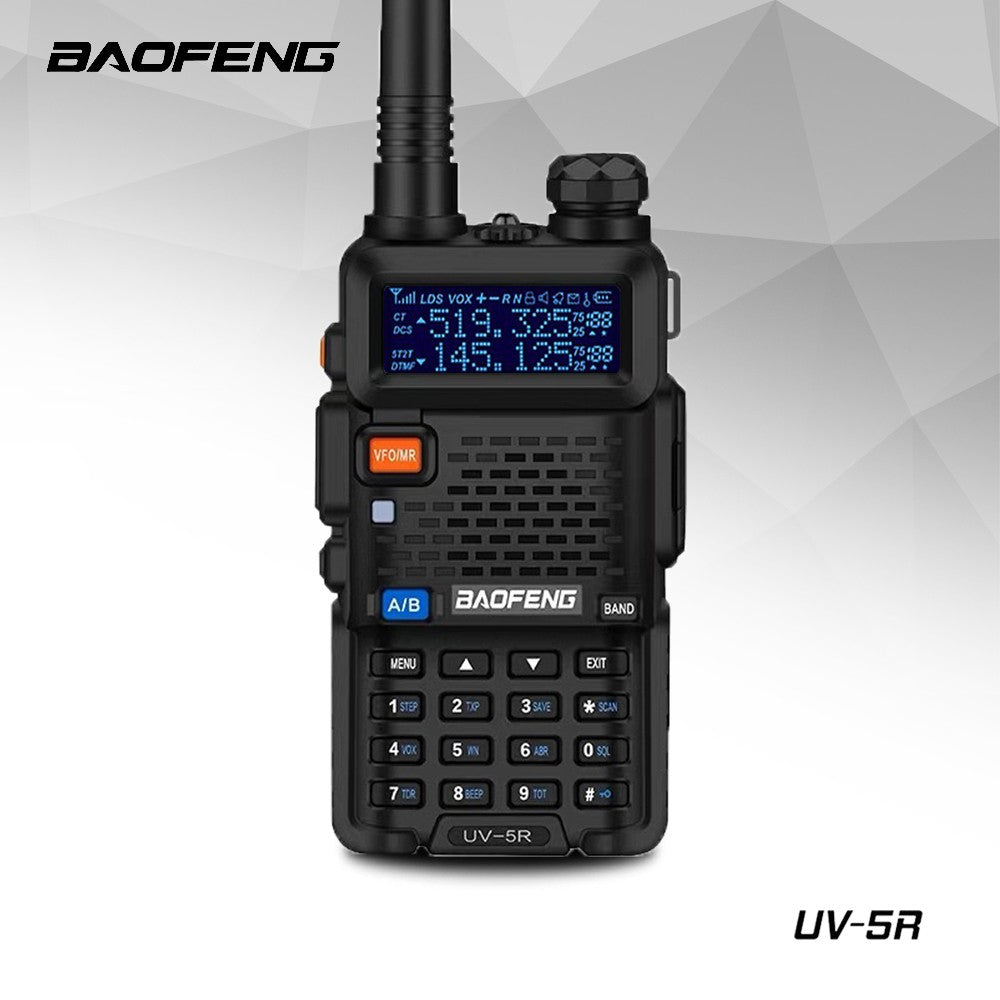 BAOFENG UV-5R VHF 136-174 Mhz/UHF 400-520 Mhz 128CH Analogico 3W Radio dual band portátil de dos vías programable con teclado Precio + iva