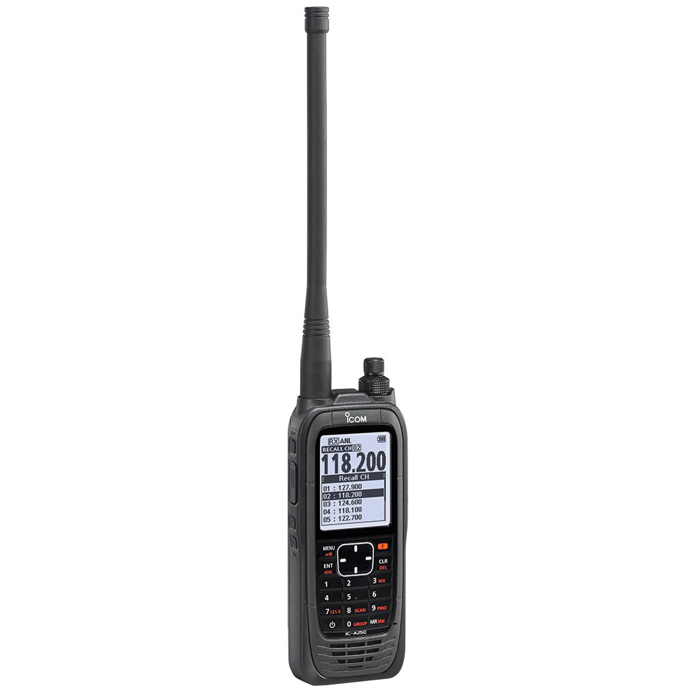 ICOM IC-A25C 200CH 6W Radio portátil aéreo VHF con display de 2.3 pulgadas y teclado, 6W (PEP) de potencia Precio + iva