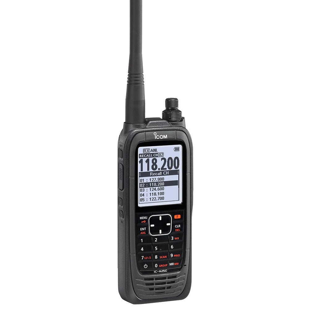ICOM IC-A25C 200CH 6W Radio portátil aéreo VHF con display de 2.3 pulgadas y teclado, 6W (PEP) de potencia Precio + iva