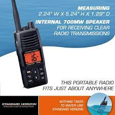 Standard Horizon HX-380 VHF 40CH LMR 5W Portátil Marino Sumergible IPX7, Audio Claro, Fácil de operar, Canales NOAA Precio + iva