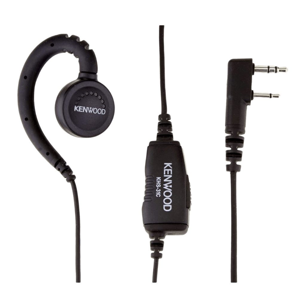 Kenwood KHS-31C Audifono original con soporte tipo «C» a la oreja función VOX, PTT y micrófono en línea Precio + iva