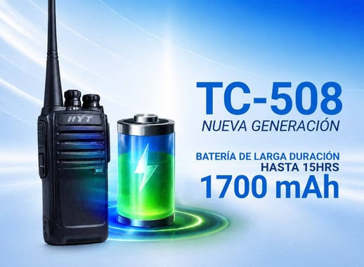 HYT TC508 VHF 136-174 MHz 48CH Analógico 5W Radio portátil capaz para cualquier tarea dentro de su negocio, resistente y duradera Precio + iva