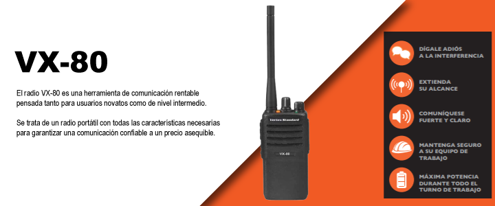 Motorola VX-80 UHF 400-470 Mhz 16CH Analógico 4W Radio portátil original compacto y discreto Precio+iva