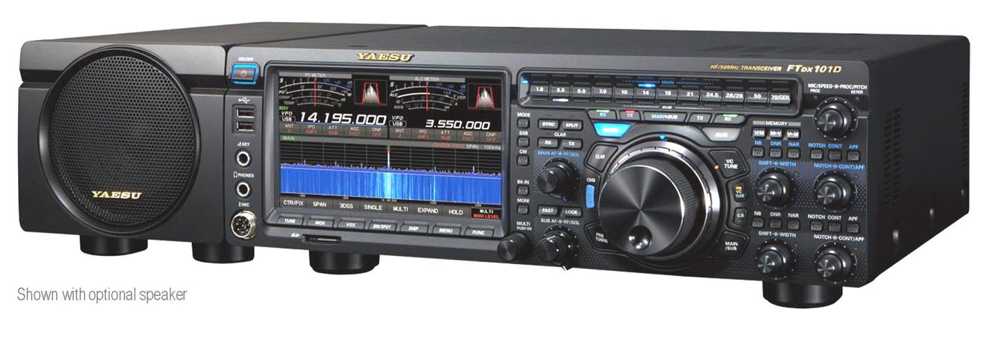 Yaesu FT-DX101D Equipo Base HF 100W 30 kHz a 75 MHz Modos de funcionamiento: CW, AM, SSB, FM, RTTY, PSK Gran pantalla en color con visualización del espectro y diagrama de cascada (A pedido) Precio +iva