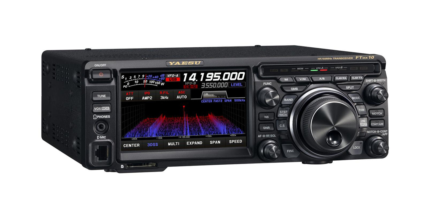 YAESU FT-DX10D Radio móvil SDR compacto HF/50MHz 100W (A pedido por importación)Precio + iva