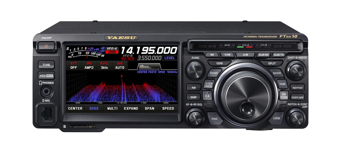 YAESU FT-DX10D Radio móvil SDR compacto HF/50MHz 100W (A pedido por importación)Precio + iva