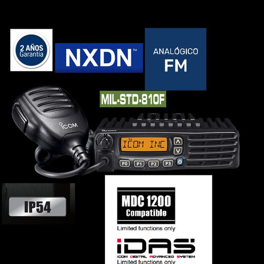 ICOM IC-F5123D VHF 136-174 MHz 128CH Digital y Analogico 25W Radio móvil digital y analogica con pantalla LCD alfanumérica de 8 caracteres con íconos fáciles de usar Precio +iva